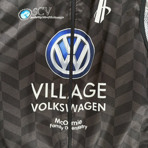 Village Volkswagen Full Zip Cycling Vest Men XL Sleeveless Race Team Jersey Bike - Picture 4 of 8